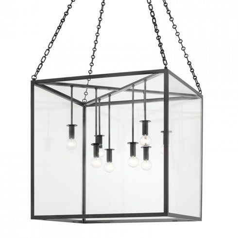 Hudson Valley Catskill 8 LIGHT LARGE PENDANT in Aged Iron Finish Model: 4124-AI