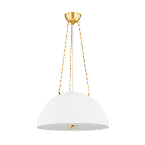 Hudson Valley Chiswick 3 LIGHT PENDANT in Aged Brass Finish Model: MDS1100-AGB/WP