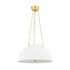 Hudson Valley Chiswick 3 LIGHT PENDANT in Aged Brass Finish Model: MDS1100-AGB/WP
