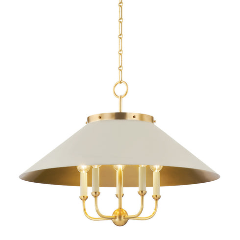 Hudson Valley Clivedon 5 LIGHT CHANDELIER in Aged Brass Finish Model: MDS1403-AGB/DB