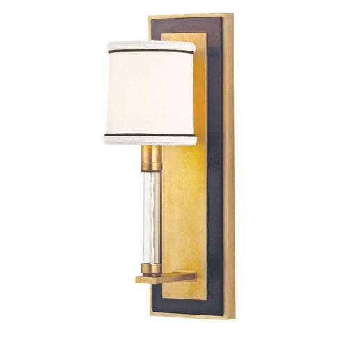 Hudson Valley_discontinued Collins 1 Light One Light in Aged Brass Wall Light Model: MDS1100-AGB/WP