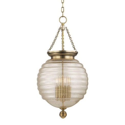 Hudson Valley Coolidge 4 LIGHT PENDANT in Aged Brass Finish Model: 3214-AGB