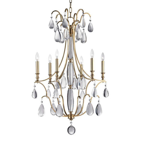 Hudson Valley Crawford Chandelier in Aged Brass Finish Model: 9324-AGB