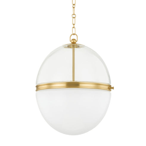 Hudson Valley Donnell 1 LIGHT PENDANT in Aged Brass Finish Model: 3821-AGB