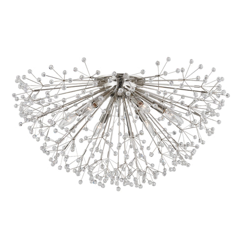 Hudson Valley Dunkirk 6 LIGHT SEMI FLUSH in Polished Nickel Finish Model: 6028-PN