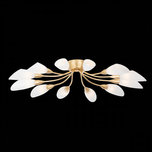 Hudson Valley Enfield Semi Flush in Vintage Gold Leaf Finish Model: 3042-VGL