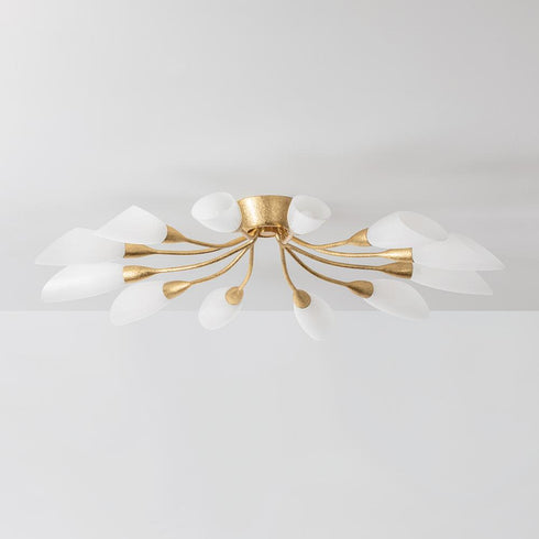 Hudson Valley Enfield Semi Flush in Vintage Gold Leaf Finish Model: 3042-VGL