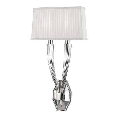 Hudson Valley Erie 2 LIGHT WALL SCONCE in Polished Nickel Finish Model: 3862-PN