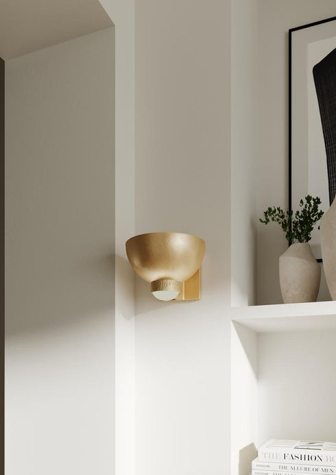 Hudson Valley Fairview Wall Sconce in Vintage Gold Leaf Finish Model: 4806-VGL