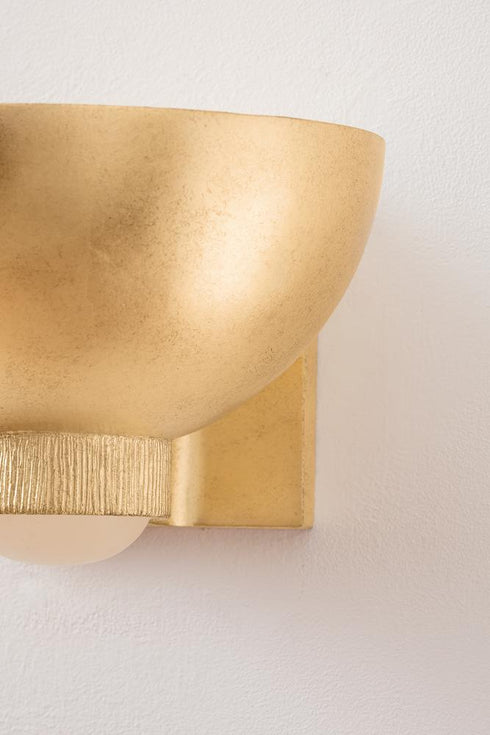 Hudson Valley Fairview Wall Sconce in Vintage Gold Leaf Finish Model: 4806-VGL