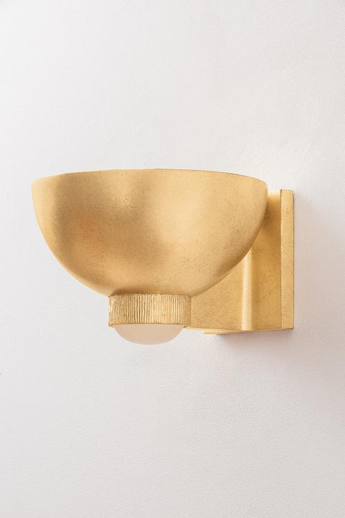 Hudson Valley Fairview Wall Sconce in Vintage Gold Leaf Finish Model: 4806-VGL