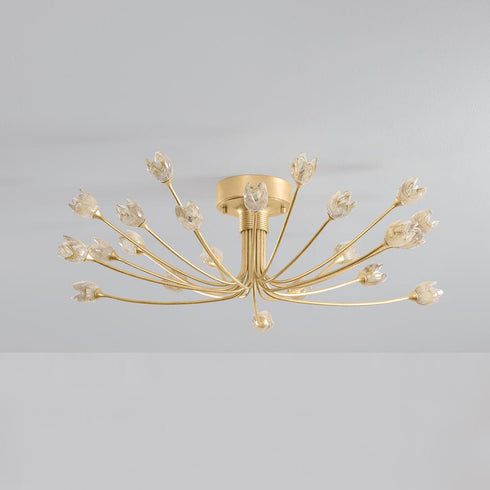 Hudson Valley Falkirk Semi Flush in Vintage Gold Leaf Finish Model: 5422-VGL