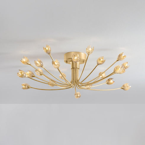 Hudson Valley Falkirk Semi Flush in Vintage Gold Leaf Finish Model: 5422-VGL
