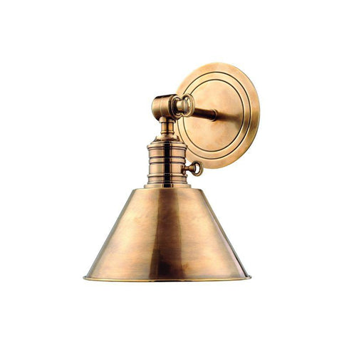 Hudson Valley Garden City 1 LIGHT WALL SCONCE in Aged Brass Finish Model: 8321-AGB
