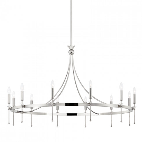 Hudson Valley Gates 12 LIGHT CHANDELIER in Polished Nickel Finish Model: 4351-PN