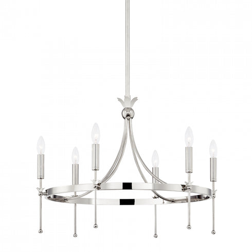 Hudson Valley Gates 6 LIGHT CHANDELIER in Polished Nickel Finish Model: 4327-PN