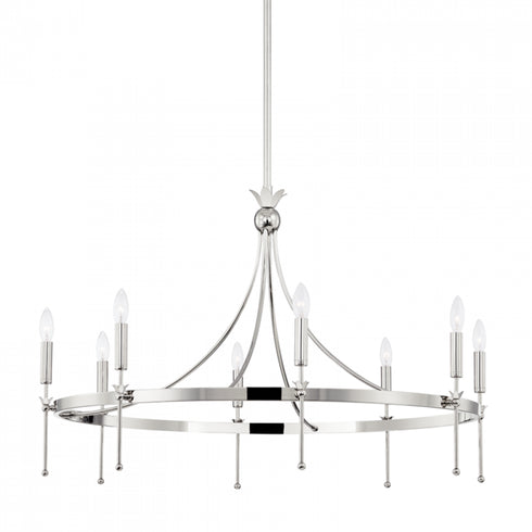 Hudson Valley Gates 8 LIGHT CHANDELIER in Polished Nickel Finish Model: 4338-PN