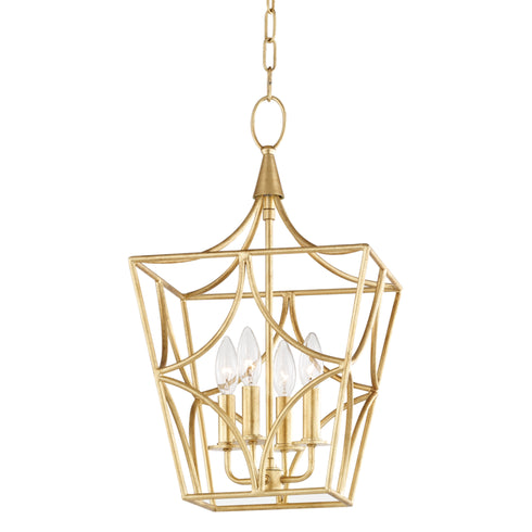 Hudson Valley Green Point Lantern in Gold Leaf Finish Model: 4811-GL