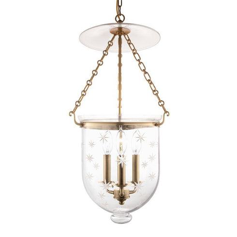 Hudson Valley Hampton 3 LIGHT PENDANT in Aged Brass Finish Model: 254-AGB-C3
