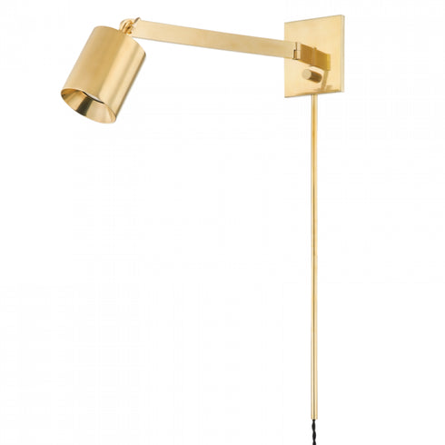 Hudson Valley Highgrove 1 LIGHT PORTABLE SCONCE in Aged Brass Finish Model: MDS1701-AGB