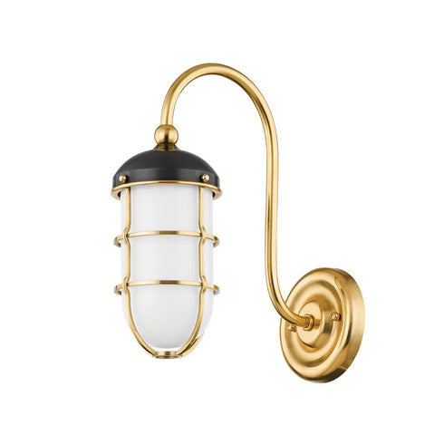 Hudson Valley Holkham 1 LIGHT SCONCE in Aged Brass Finish Model: MDS1500-AGB/DB