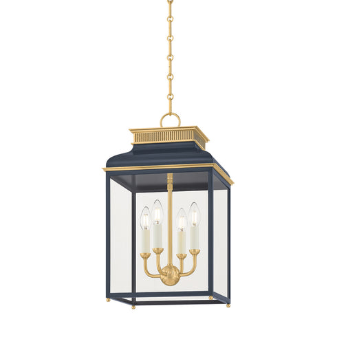 Hudson Valley Houghton Lantern in Aged Brass Distressed Bronze Finish Model: MDS2400-AGB/DBL