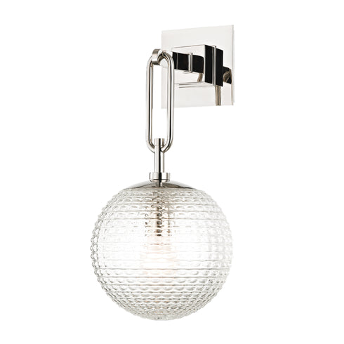 Hudson Valley Jewett 1 LIGHT WALL SCONCE in Polished Nickel Finish Model: 7101-PN