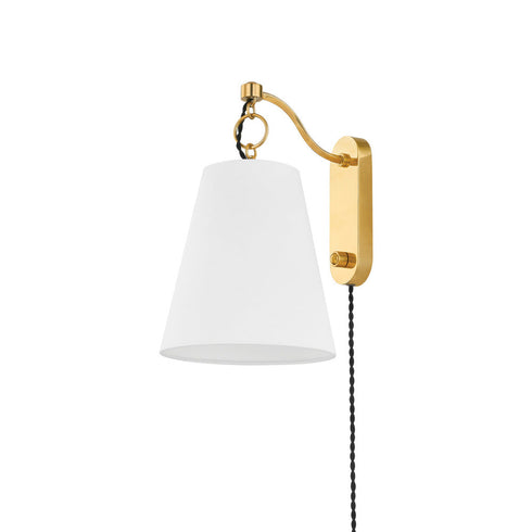 Hudson Valley Joan Plug In Sconce in Aged Brass Finish Model: 1415-AGB