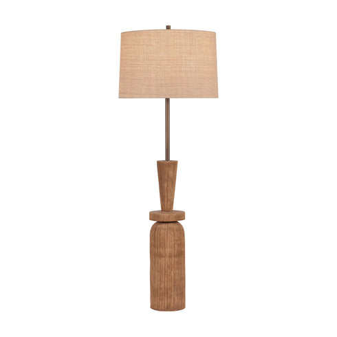 Hudson Valley KINLOCH Floor Lamp in Bronze Leaf Ceramic Ash Brown Finish Model: L1164-BRL/CAB