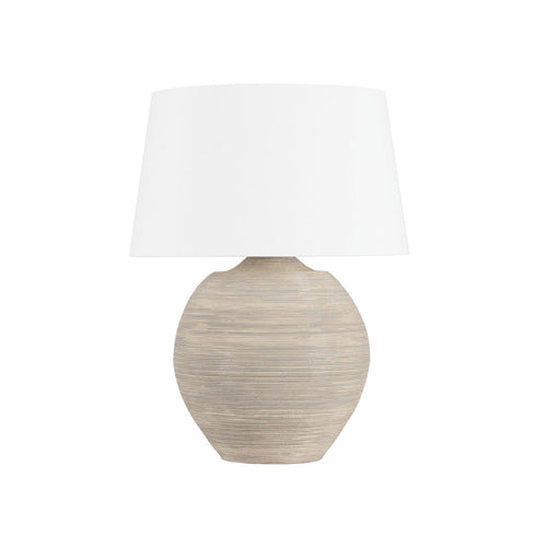 Hudson Valley Kitchawan Table Lamp in Aged Brass/Ceramic Artisan Cream Finish Model: L5731-AGB/CAR