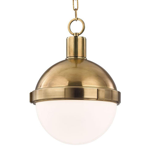 Hudson Valley Lambert 1 LIGHT PENDANT in Aged Brass Finish Model: 612-AGB