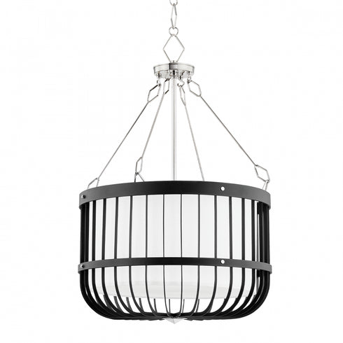 Hudson Valley Landon Lantern in Polished Nicke Black Finish Model: BKO303-PN/BK