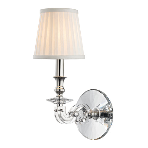 Hudson Valley Lapeer 1 LIGHT WALL SCONCE in Polished Nickel Finish Model: 1291-PN