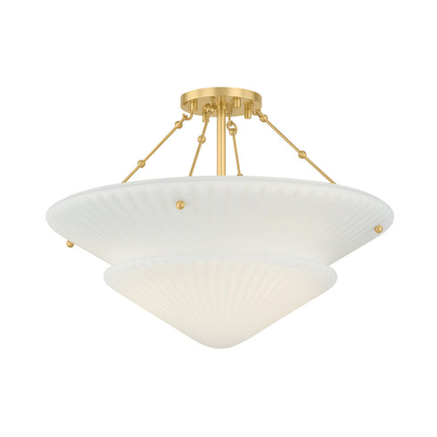 Hudson Valley LOBURN Semi Flush in Aged Brass Finish Model: 7013-AGB
