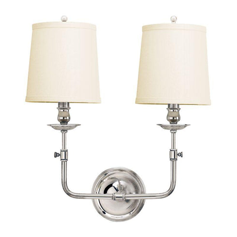 Hudson Valley Logan 2 LIGHT WALL SCONCE in Polished Nickel Finish Model: 172-PN