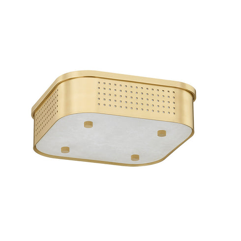 Hudson Valley Madison Square Flush Mount in Aged Brass Finish Model: 4114-AGB