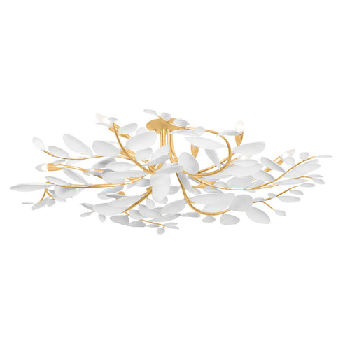 Hudson Valley Marabec Semi Flush in Vintage Gold Leaf/White Plaster Finish Model: 2248-VGL/WP