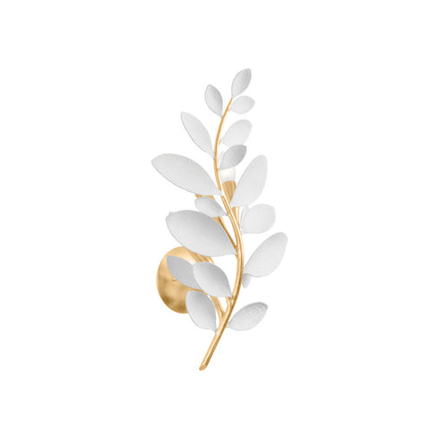 Hudson Valley Marabec Wall Sconce in Vintage Gold Leaf/White Plaster Finish Model: 2203-VGL/WP