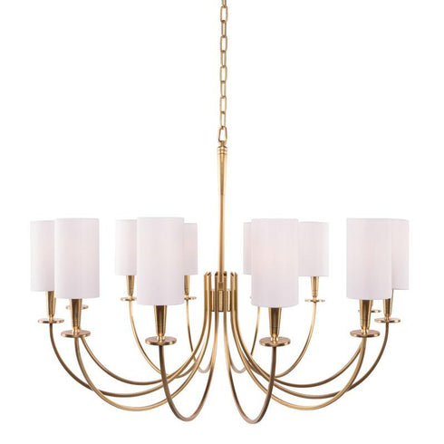 Hudson Valley Mason 12 LIGHT CHANDELIER in Aged Brass Finish Model: 8032-AGB