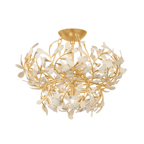Hudson Valley MAYBROOK Semi Flush in Vintage Gold Leaf Finish Model: 4454-VGL