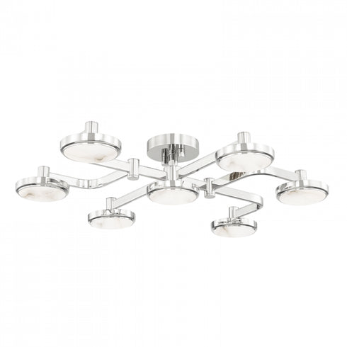 Hudson Valley Meander 6 LIGHT SEMI FLUSH in Polished Nickel Finish Model: 6332-PN