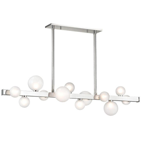 Hudson Valley Mini Hinsdale 12 LIGHT ISLAND in Polished Nickel Finish Model: 8744-PN