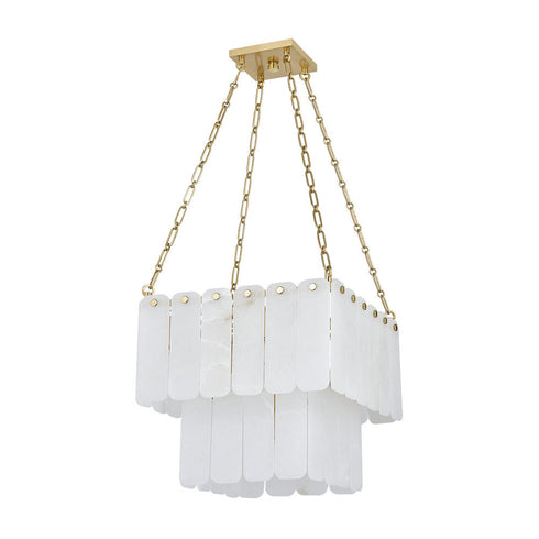 Hudson Valley Moissanite Chandelier in Aged Brass Finish Model: 7418-AGB