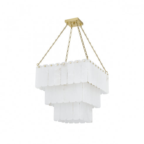 Hudson Valley Moissanite Chandelier in Aged Brass Finish Model: 7433-AGB