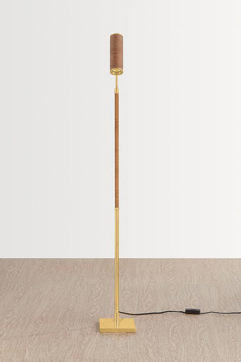 Hudson Valley Narragansett Floor Lamp in Aged Brass Finish Model: L2160-AGB
