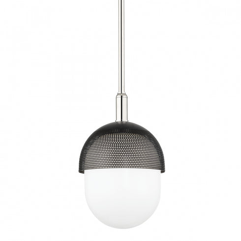 Hudson Valley Nyack Pendant in Polished Nicke Black Finish Model: 6109-PN/BK
