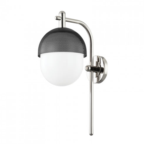 Hudson Valley Nyack Wall Sconce in Polished Nicke Black Finish Model: 6100-PN/BK