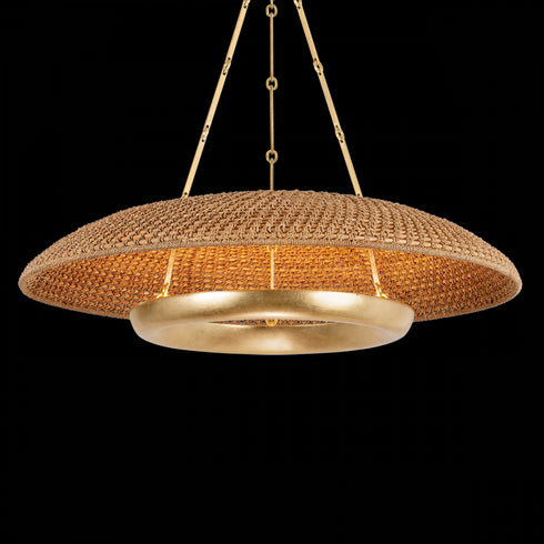 Hudson Valley Oaklyn Pendant in Vintage Gold Leaf Finish Model: 2336-VGL