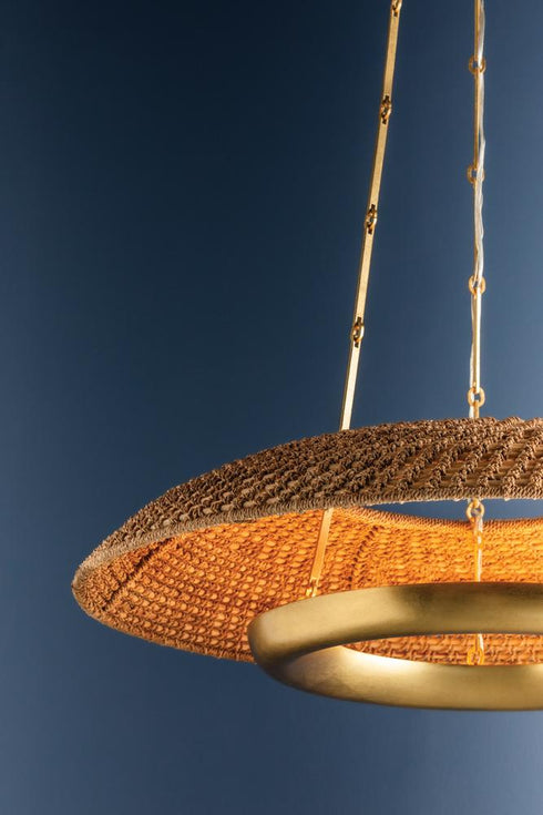 Hudson Valley Oaklyn Pendant in Vintage Gold Leaf Finish Model: 2336-VGL