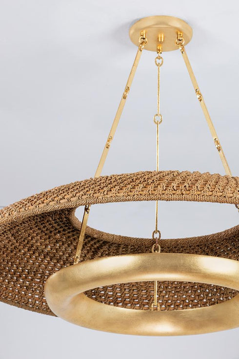 Hudson Valley Oaklyn Pendant in Vintage Gold Leaf Finish Model: 2336-VGL